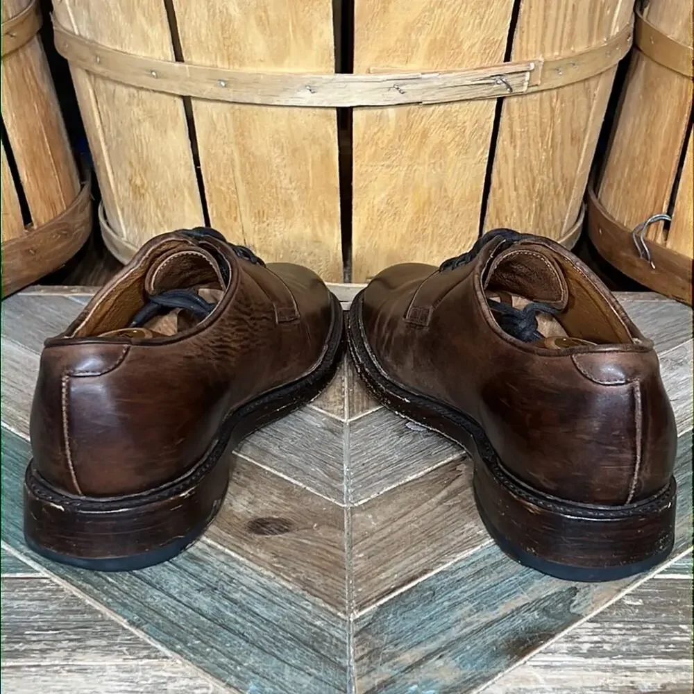 Frye Jones Burnished Brown Leather Lace-Up Derby Oxfords Shoes Mens Size 11